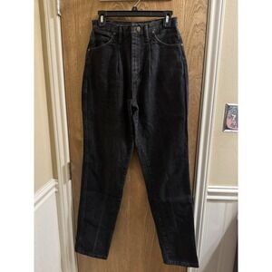 Vintage Wrangler Black Denim Jeans Women's Size 11 34" Long Made In USA Western